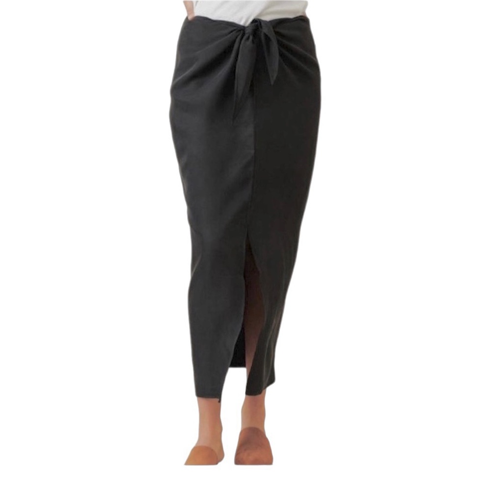 Jenni Kayne Black Midi Tie-Waist Skirt